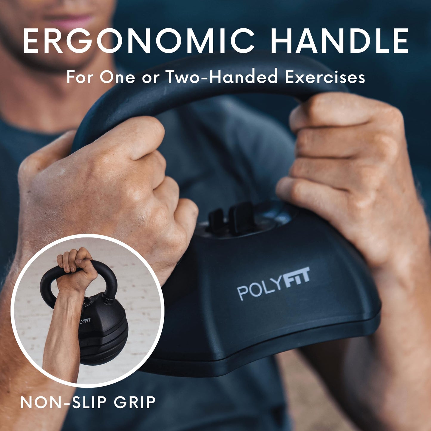 Polyfit Adjustable Kettlebell Set | 30/40/50 lbs | Kettlebell Weights for Home Gym (BLACK - 40 LB)