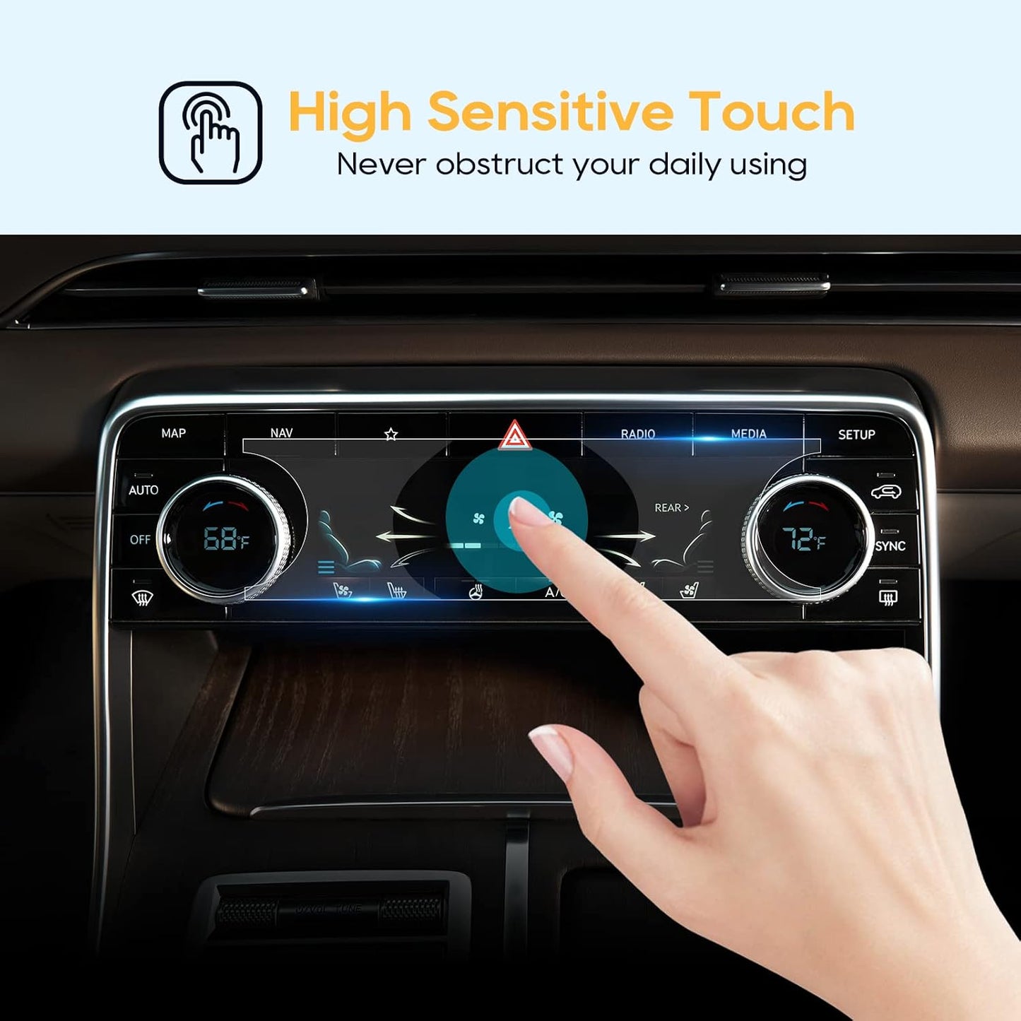 2023 2024 GV80 LFOTPP Car A/C Climate Display Screen Protector for Genesis Auto Accessories Car Infotainment Stereo
