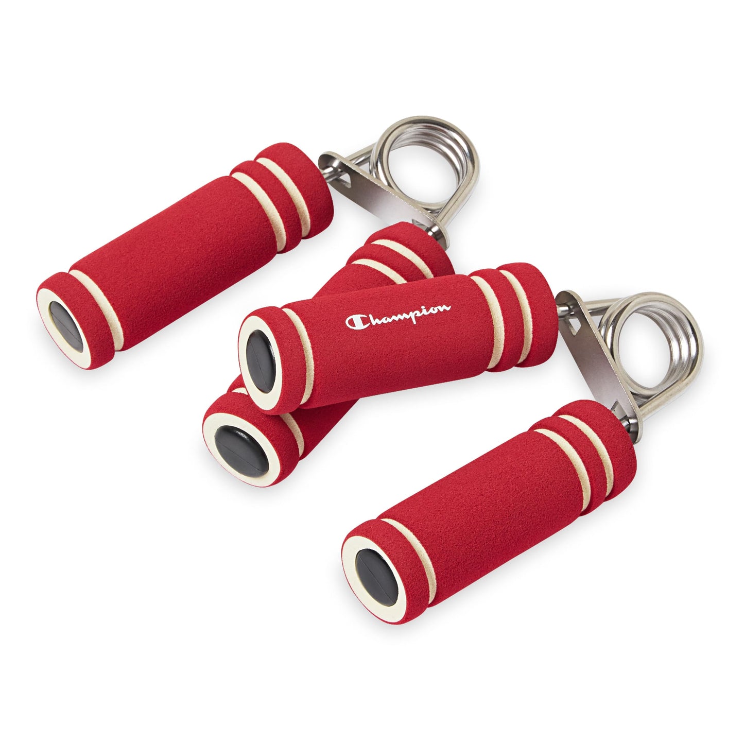 Champion 2-Pack Hand Grip Strengthener (Red), Medium Resistance Grip Strength Trainer with Soft Foam Handles, Forearm and Wrist Trainer for Home Gym Workouts, Stress Relief and Daily Conditioning