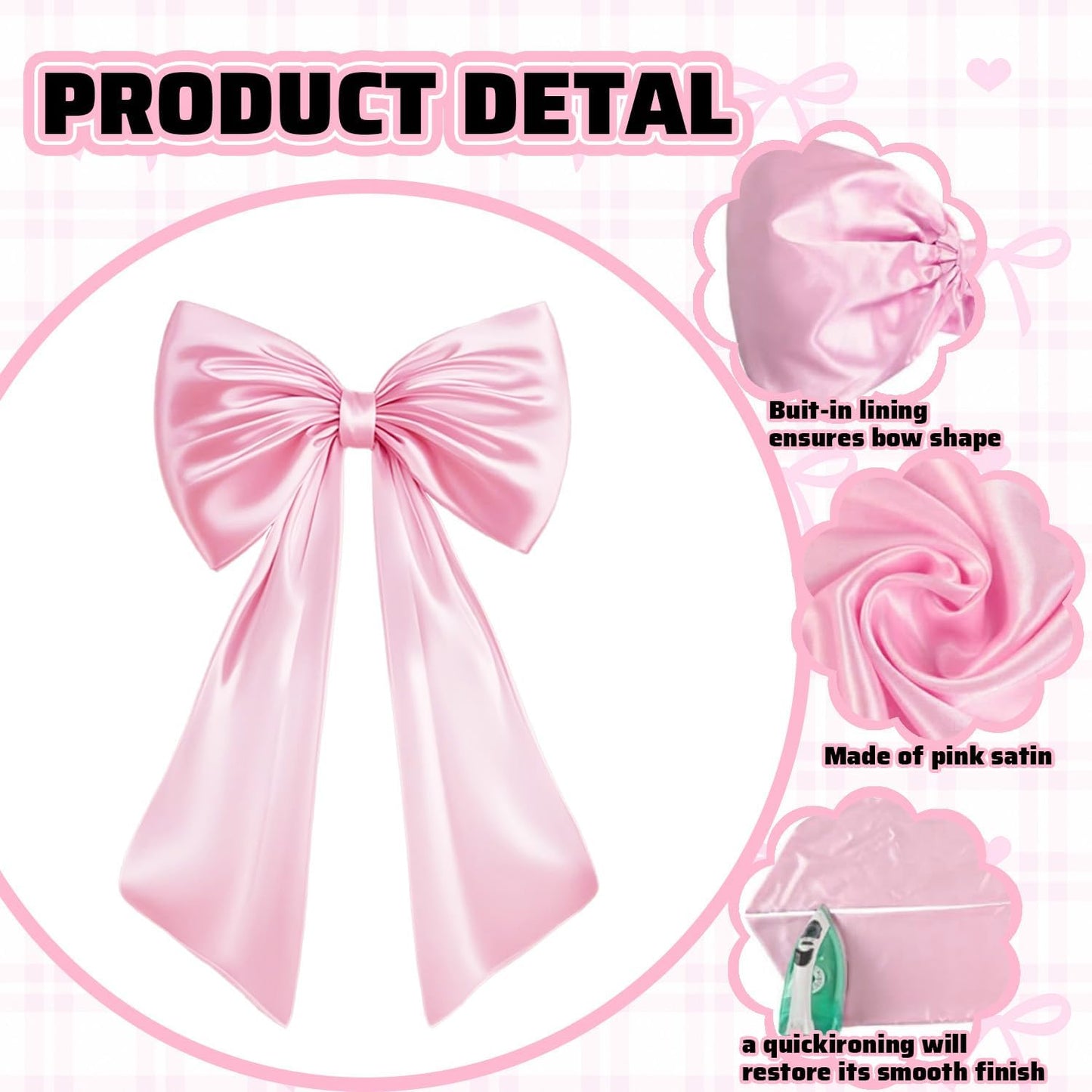 Skiennix Large Pink Bow Decor - Perfect Backdrop for Birthday, Wedding, and Bridal Showers | Room & Door Decorations