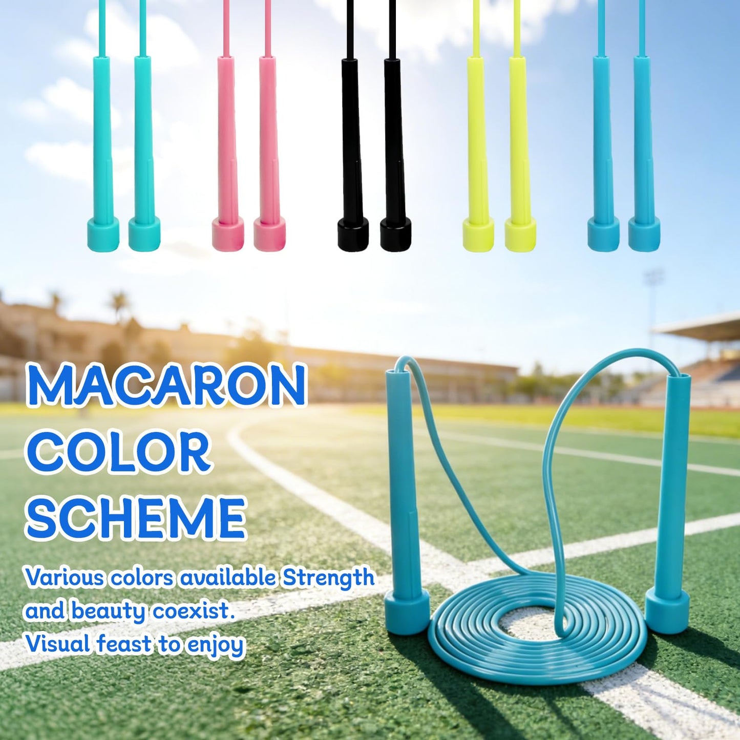 Jump Rope for Kids,5P Colorful Jumping Rope for Fitness and Exercise,Lightweight Adjustable Skipping Ropes for School Events and Family Fun