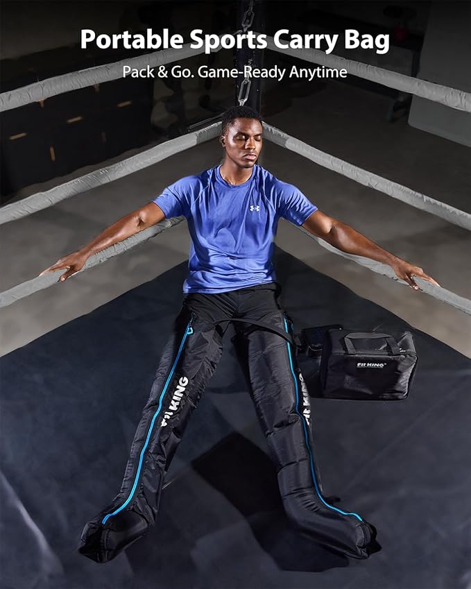 FIT KING Upgraded Full Leg Compression Massager Boots, Professional Air Compression Recovery System for Circulation & Fast Athlete Recovery, Cordless Rechargeable Recovery Boots (Small)