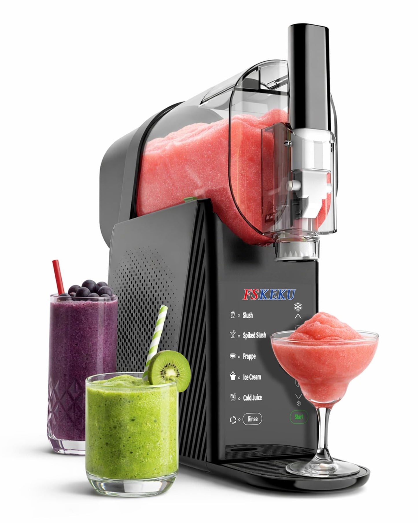 85oz Slushy Maker Machine for Home, Slushie Machines No Ice Needed Countertop with 5 Presets, Auto-Clean, Frozen Margaritas, Cocktails, Frappés, Smoothies, Milkshakes Summer Parties Gifts