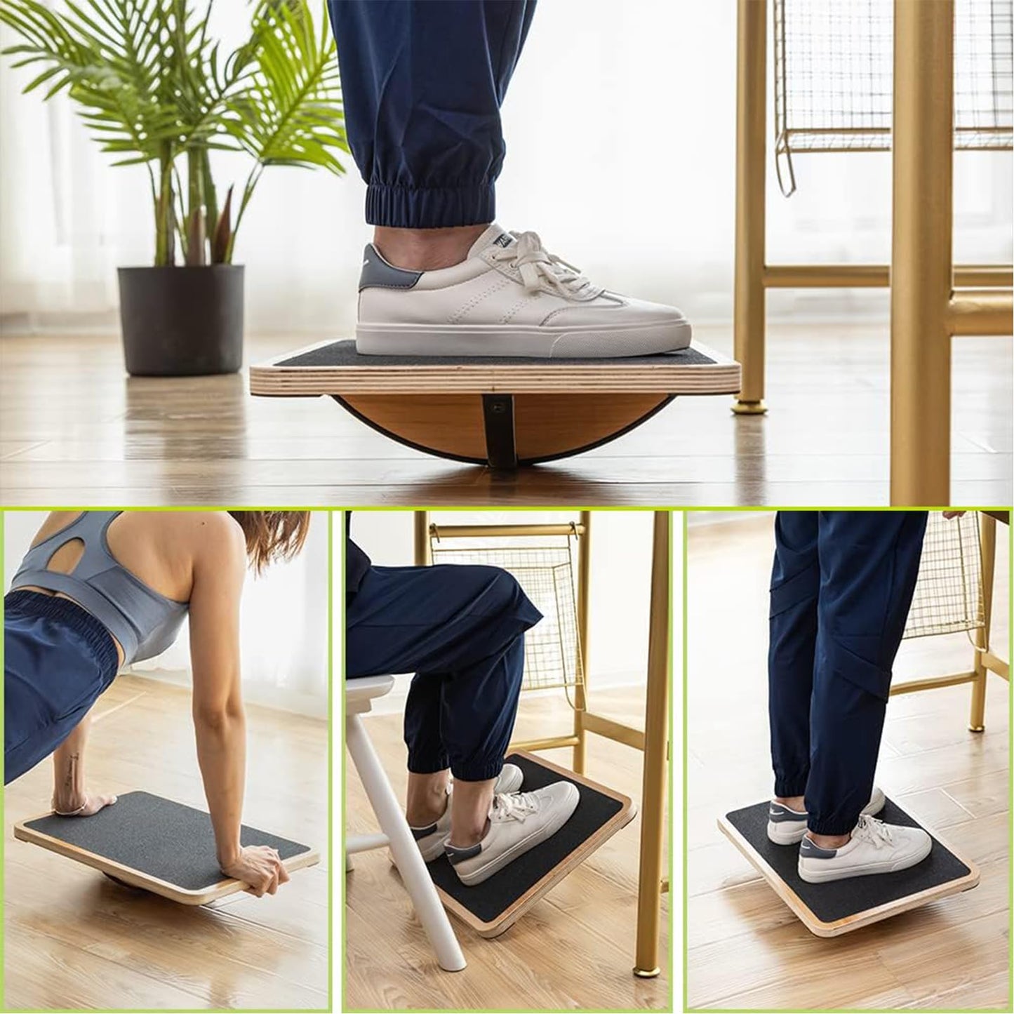 StrongTek Professional Wooden Balance Board with Crossed Hardwood Base, Advanced Rocker Board for Core Strength, Stability Training, Difficult Balancing Board, Support 360° Rotation