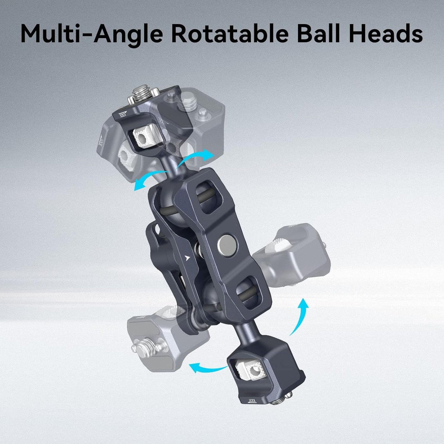 SMALLRIG 1/4 Camera Magic Arm, Flexible Articulating Arm with Screws, Field Monitor Mount with Dual Ballhead, Aluminum