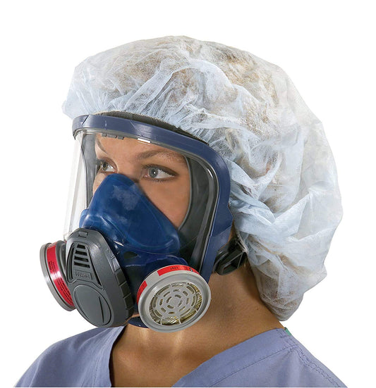 MSA 10028995 Advantage 3200 Series Full-Facepiece Respirator - Size: Medium, Harness Style: Rubber, Twin-Port, Reusable Gas Mask, MSA Advantage Cartridge Compatible