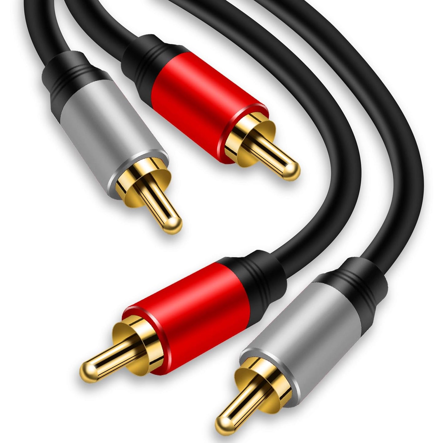 2RCA 2RCA 6Ft, 2 2 (6Ft/1.8M) Tan QY to Cable Gold-Plated RCA Male to RCA Male Stereo Audio Cable for Home Theater