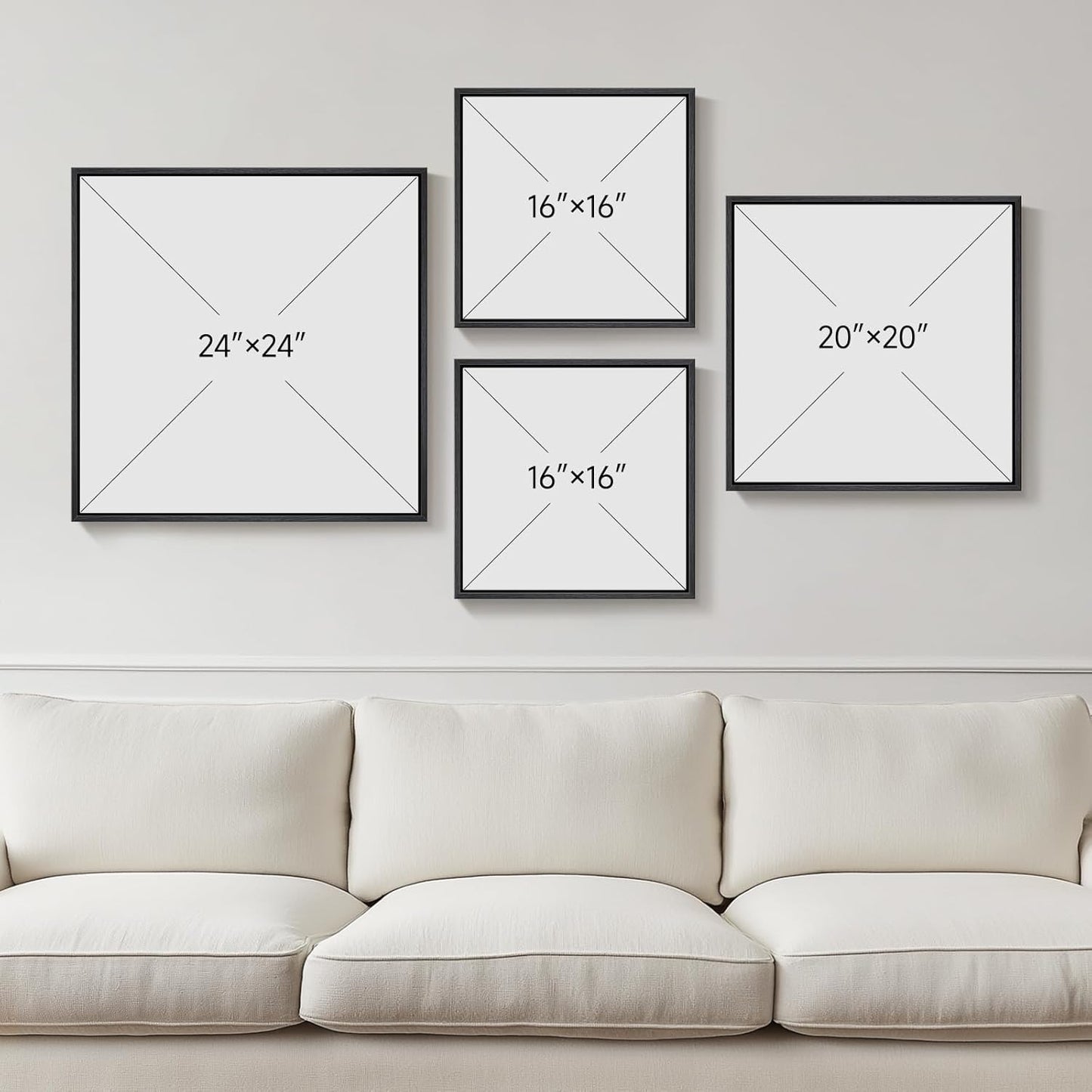 Skiennix 3D Textured Black and White Abstract Wall Art - 4 Piece Modern Paintings for Home Decor