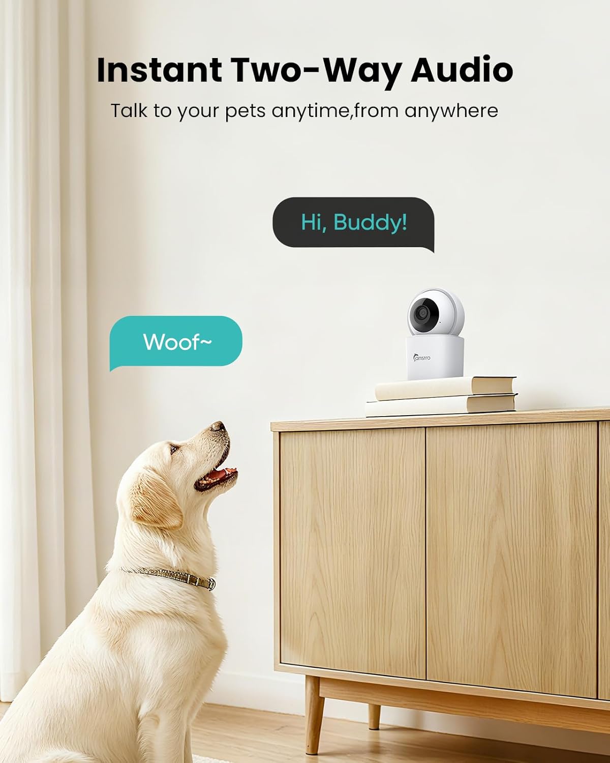 3K 360PTZ Tracking,2.4/5GHz Detection,2-Way Indoor Security Camera Home Baby/Pet Monitor, Auto WiFi, AI Motion & Sound