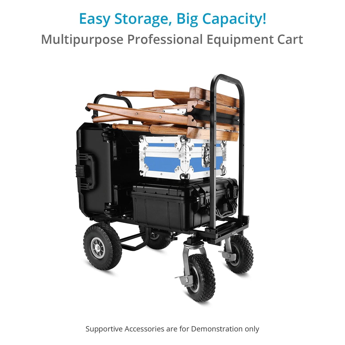 PROAIM Vanguard Collapsible Utility Production Cart for Film, Television & Photo Industry. 30-50” Extendable. Payload: 200kg / 440lb (CT-VNGD-UC5)