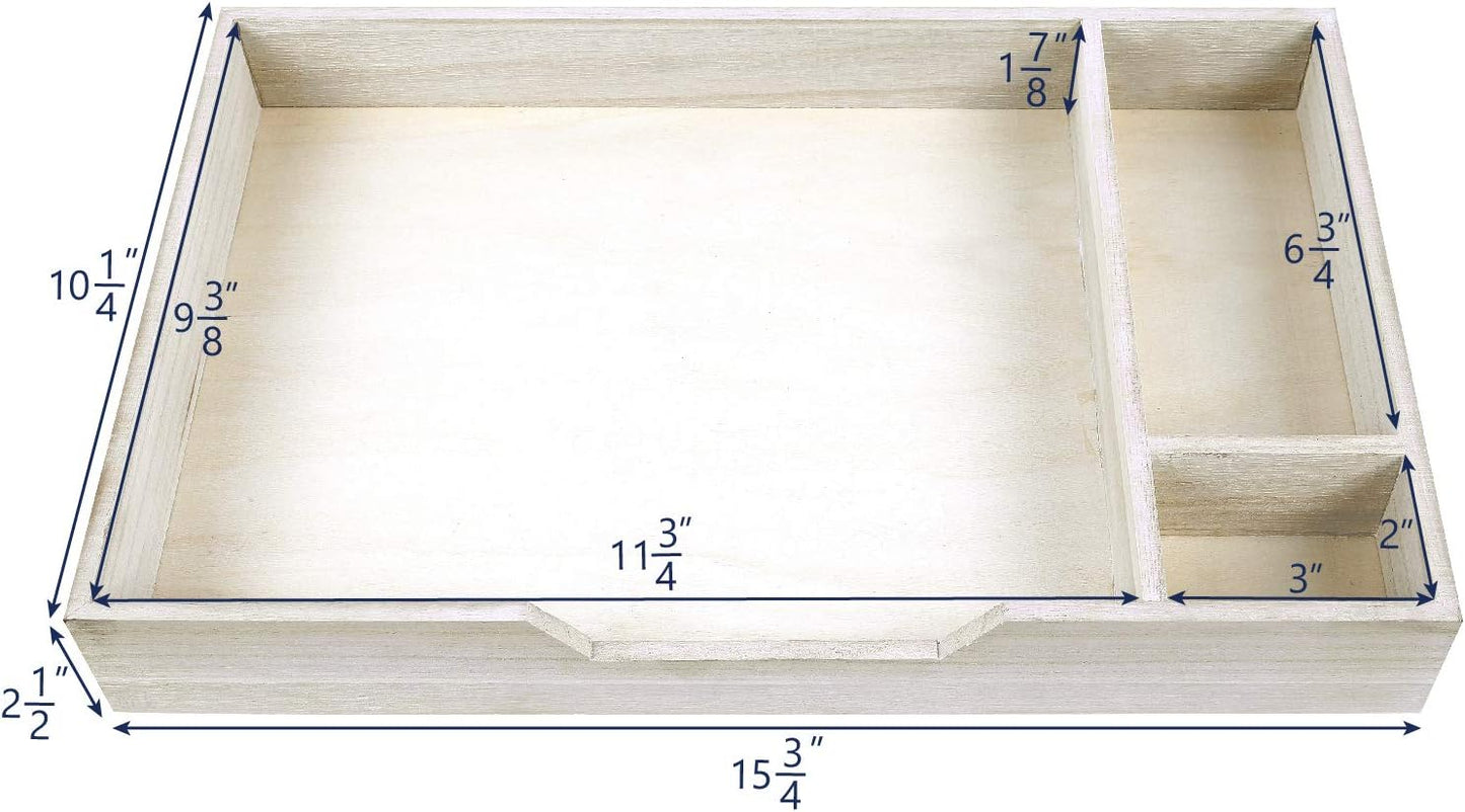 2 Organizer,16 1/2 10 1/4 5 1/8 Ikee Design Wooden Tier Monitor Stand with Drawer,Wood Desktop Stands for Laptop ,TV