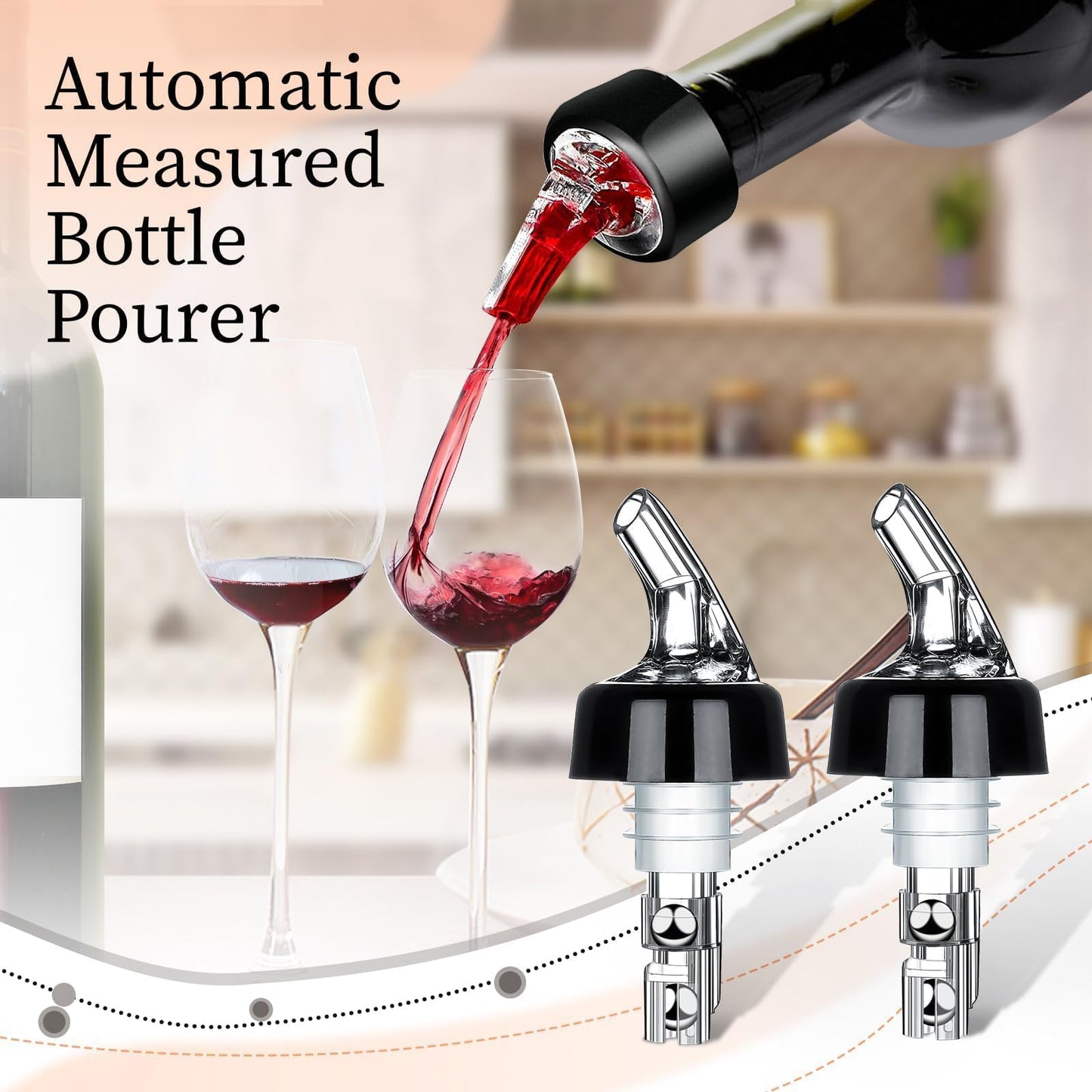 Automatic Measured Bottle Pourer - Quick Shot Spirit Measure Pourer Drinks Wine Cocktail Dispenser Home Bar Tools - 1oz/30ml (12 pack)