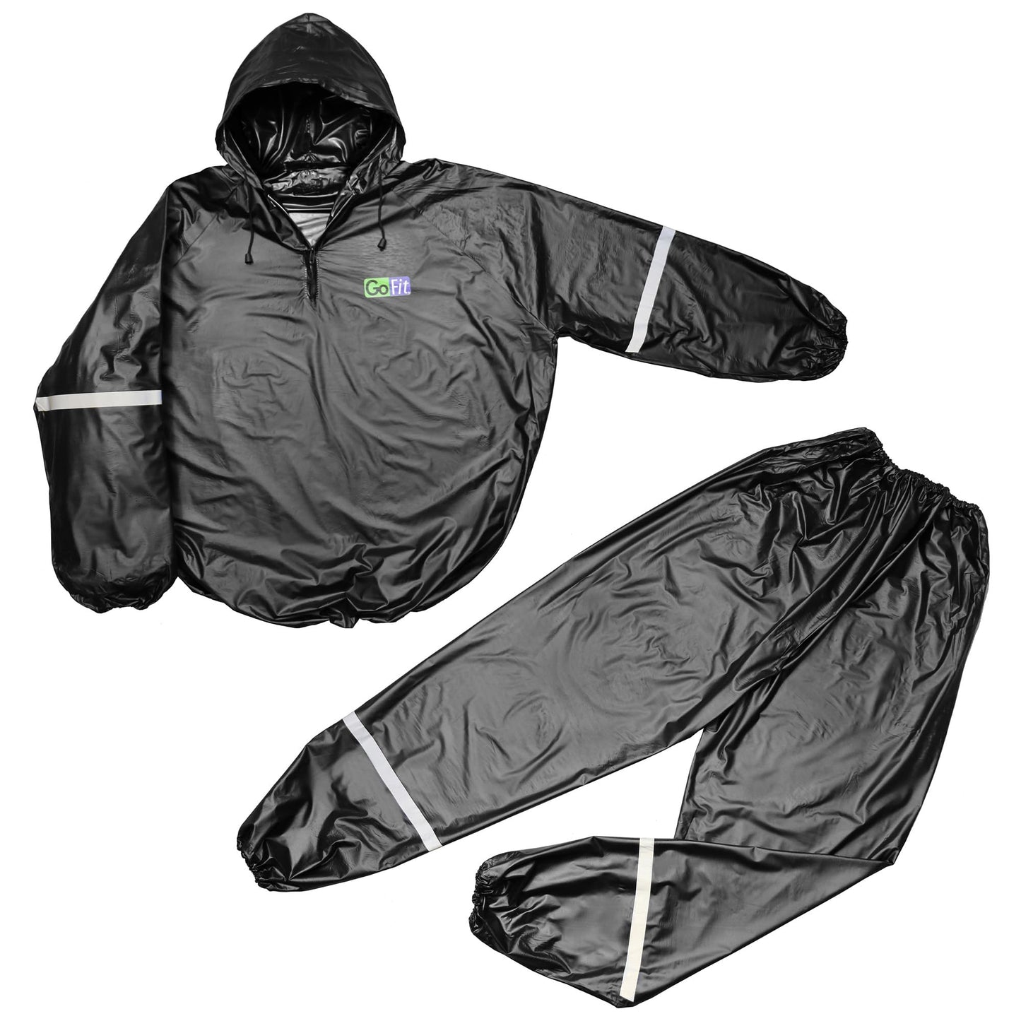 GoFit Unisex Thermal Sweat Suit - Hooded Suit For Training, Weight Loss, and Exercise