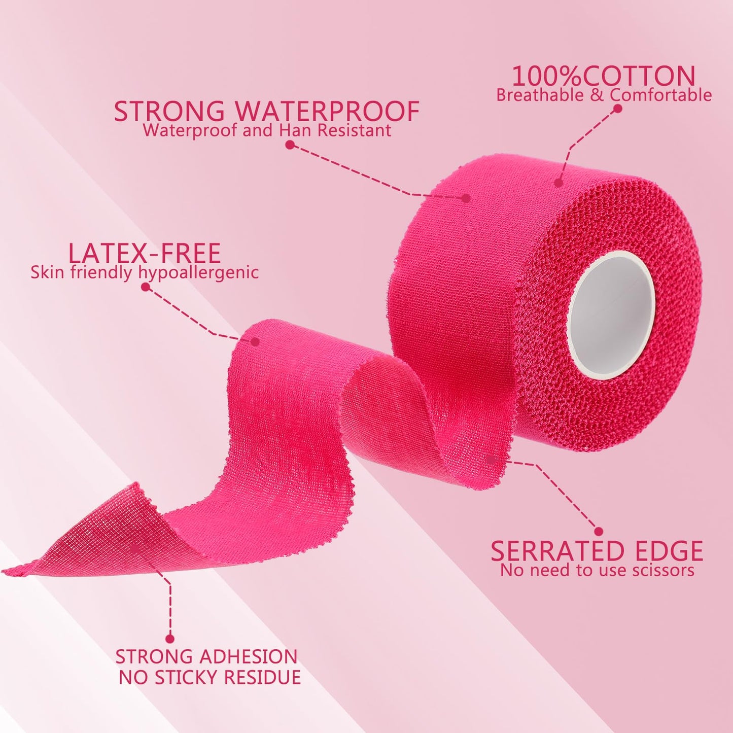 Geiserailie 6 Rolls Athletic Tape Sports Pre Wrap Wrist Tape No Sticky Residue Athletes for Athletic Trainers Ankles Wrists Hands Knees Elbows,1.5 Inch x 10 Yards(Multi Color)