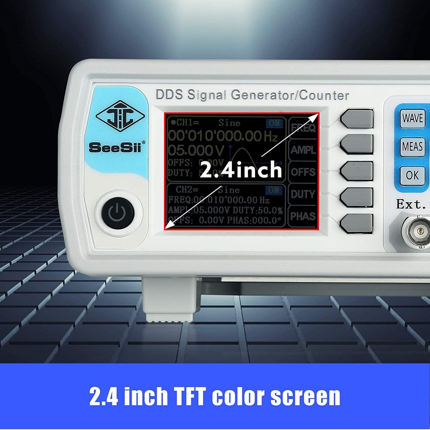 Professional Upgraded 15MHz DDS Signal Generator Counter, Seesii 2.4Inch LCD Display High Precision 200MSa/s Dual-Channel Arbitrary Waveform FG-615 Function Generator Frequency Meter