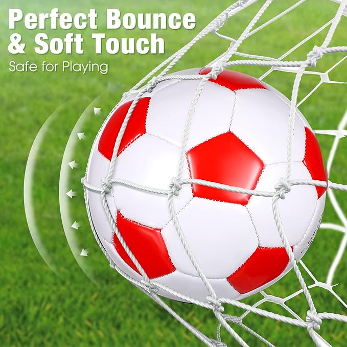 HyDren 8 Pcs Soccer Balls Bulk with Pump Deflated Official Size Sport Soccer Ball for Kid Adult Game Match Indoor Outdoor Gift for School Sports Game Birthday Party Gift Christmas Operation