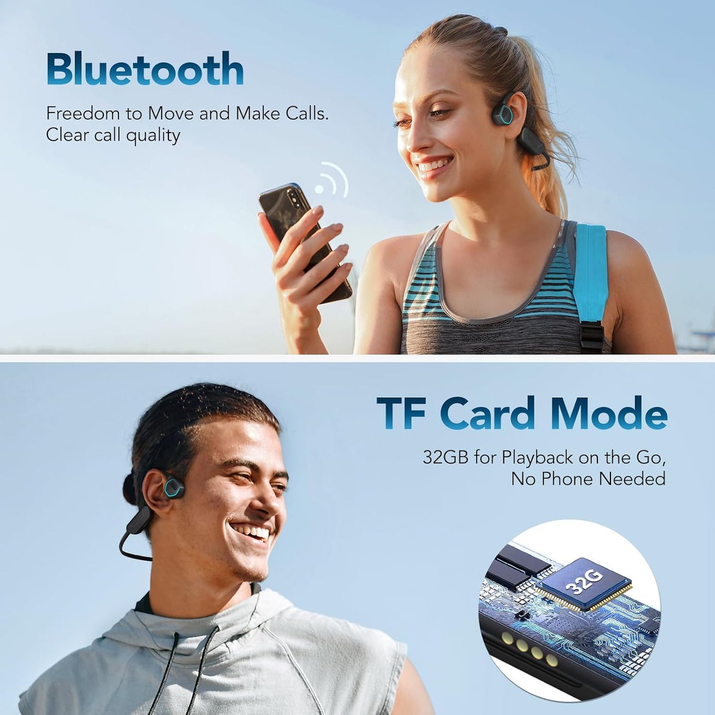 X15 MP3 5.3 Swimming, 32GB AGPTEK Waterproof Player with Bluetooth for Non-in-Ear Bone Conduction Headphones