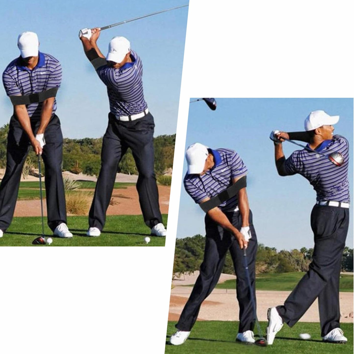 Lunarthos 3PC Golf Swing Training Aid - Arm Band Posture Corrector for Beginners to Improve Swing Consistency
