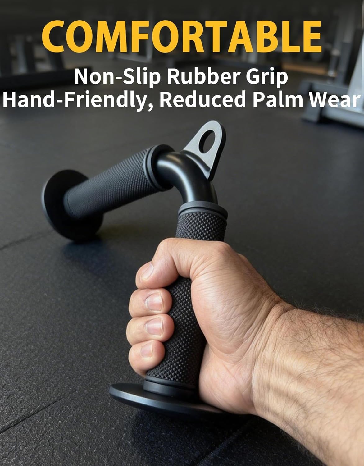 Fit4Fun Tricep V Bar Cable Attachment, Non-Slip Rubber Grip Tricep Bar for Gym Cable Machine, Tricep Pull Down Attachment for Arm Training