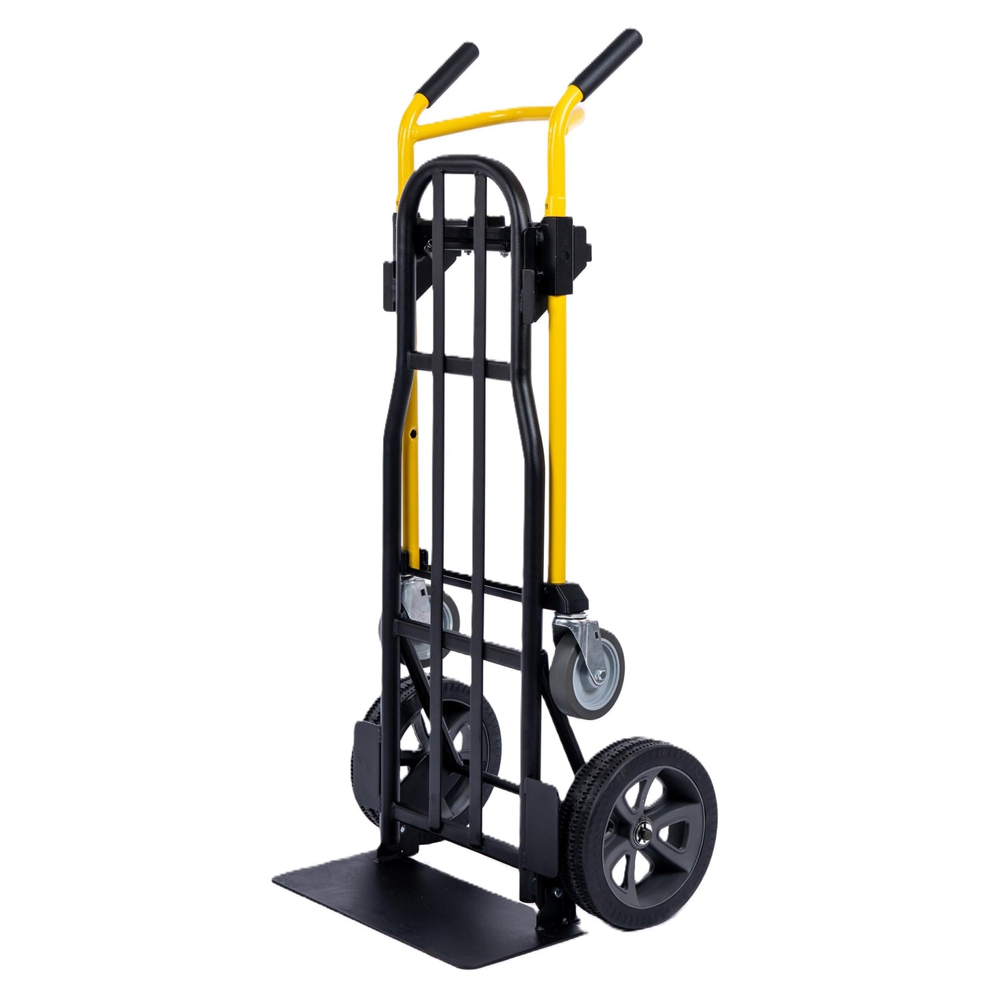 Harper Trucks JDCSC0335PC Kwik Shift 5-in-1 Convertible Hand Truck, 1000 lb Capacity Steel Dolly & Cart with Push-Button Quick Change, Folding Base Plate for Warehouses & Delivery Routes