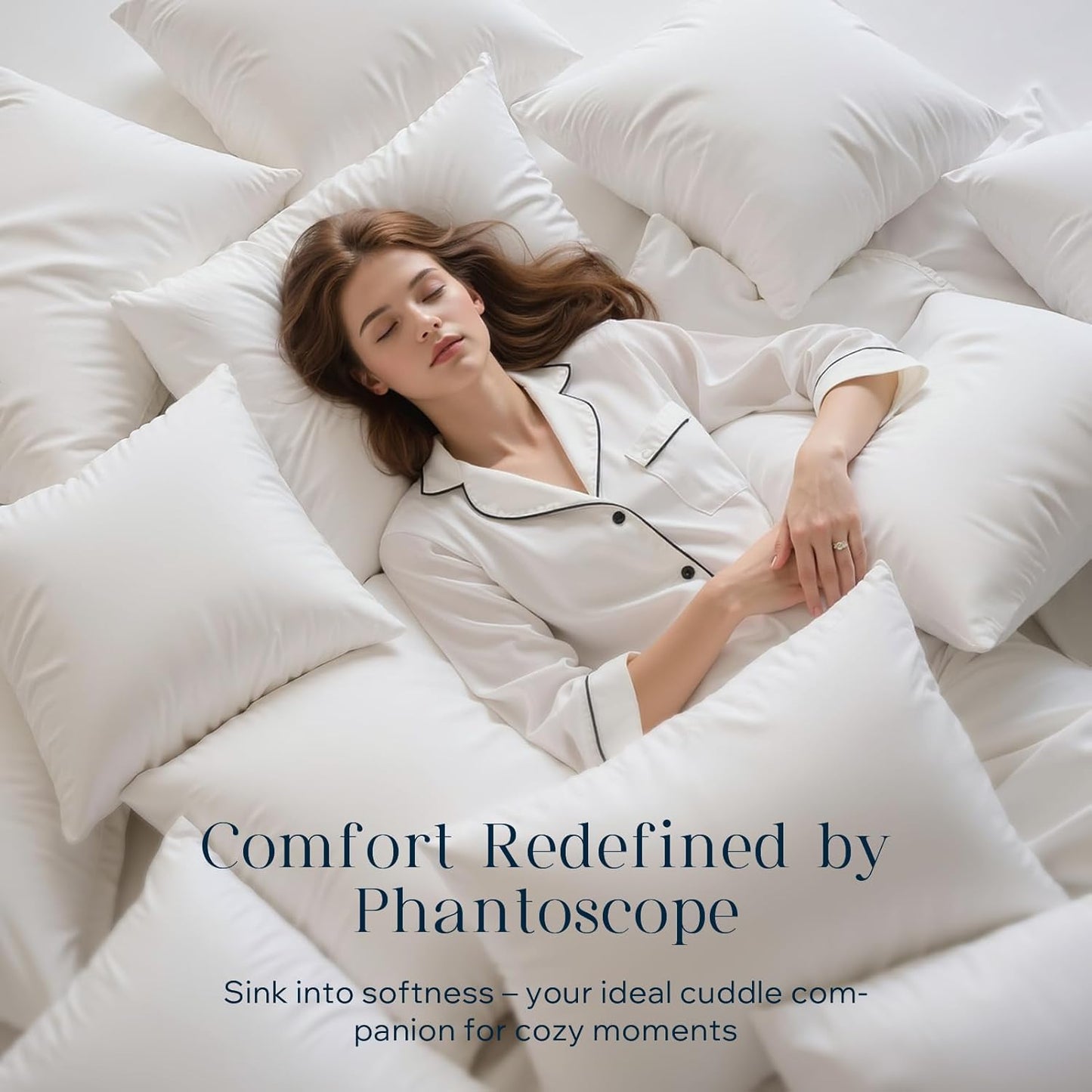 Phantoscope 100% Virgin Fiber Pillow Inserts - Premium Hypoallergenic Square Throw Pillows | 18x18 Inches, Pack of 4