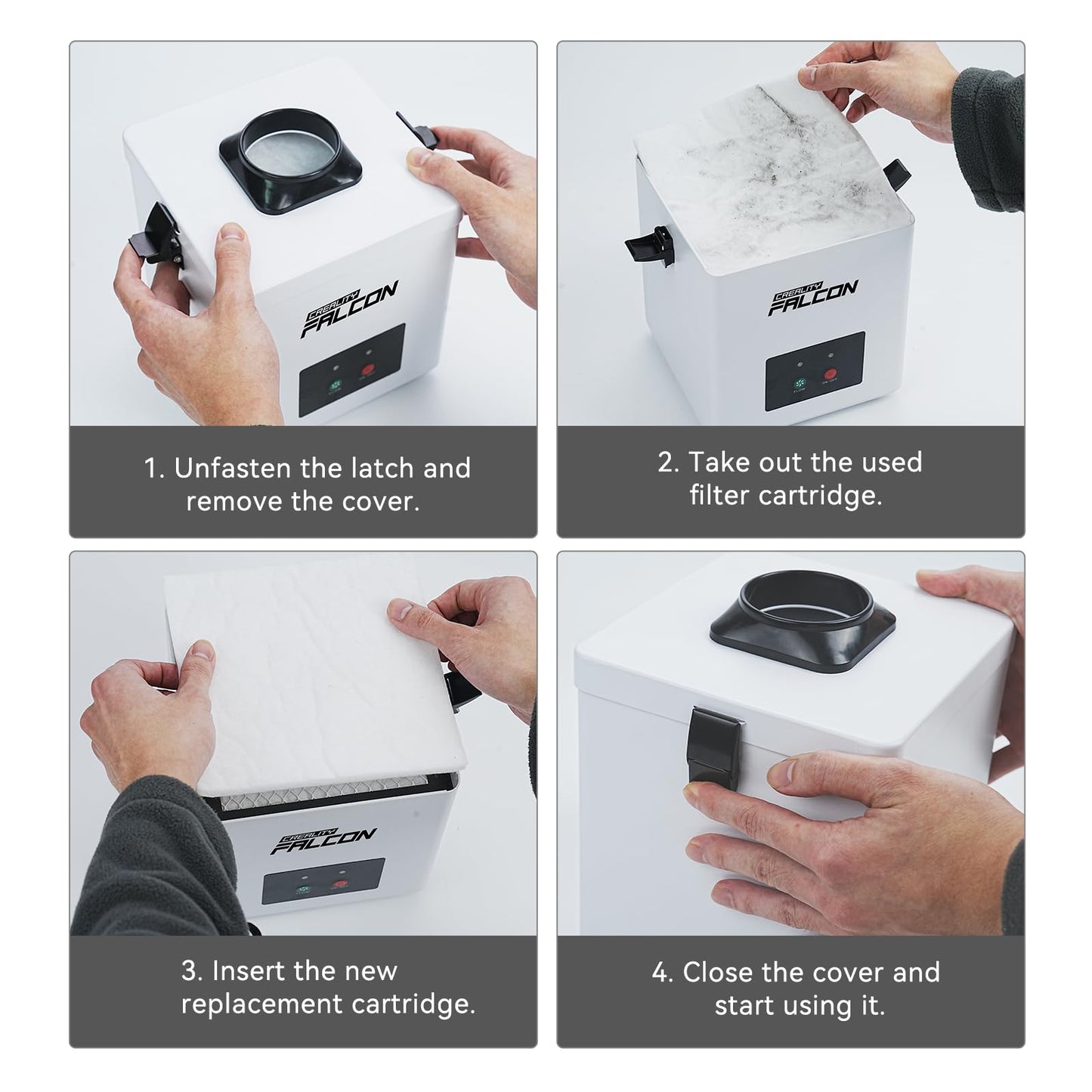 Creality Falcon Desktop Smoke Purifier for Falcon A1 Engraver, 2-Layer Filtration with 99.97% Purification, 68dB Quiet, 3-Speed Adjustable Fume Extractor