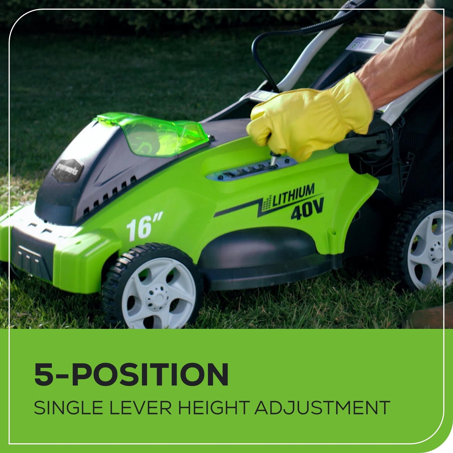 Greenworks 40V 16" (Push) Cordless Lawn Mower, 4.0Ah Battery (1/3 Acre, Push Button Start, Compatible with 75+ Tools)