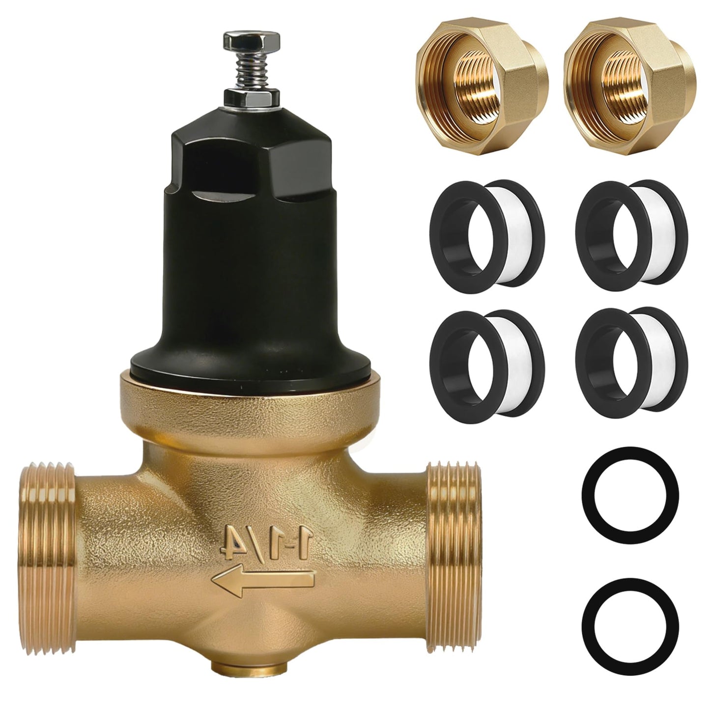 1-1/4 Inch 114-NR3XL Pressure Reducing Valve, with Double Internal Thread Pipe NPT Connection, Suitable for Zurn 1-1/4" NR3XLDULU Reducing Valves, Comes with Stainless Steel Screen and 2 gaskets