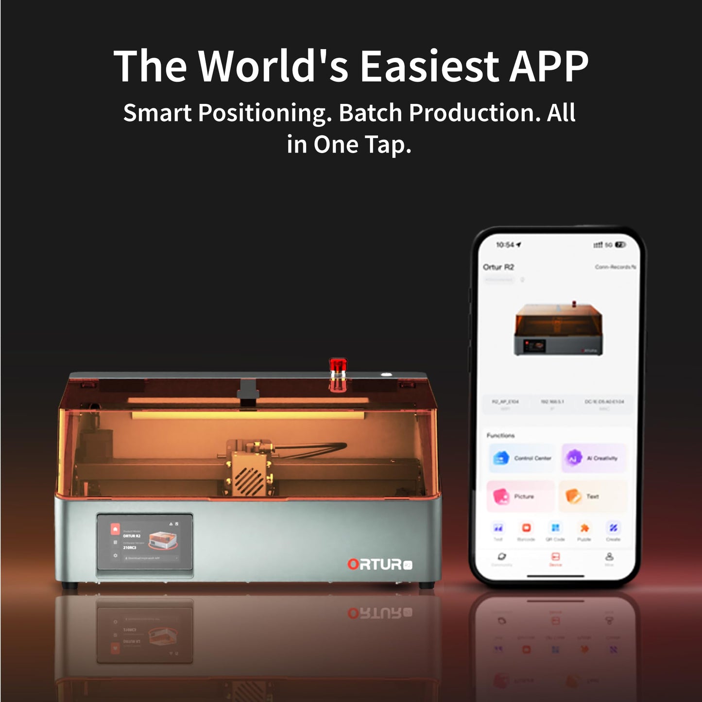 Ortur R2 10W Laser Engraver Enclosed Laser Cutter and Engraver Machine Smart Camera Positioning Batch Engraving Wood & Metal