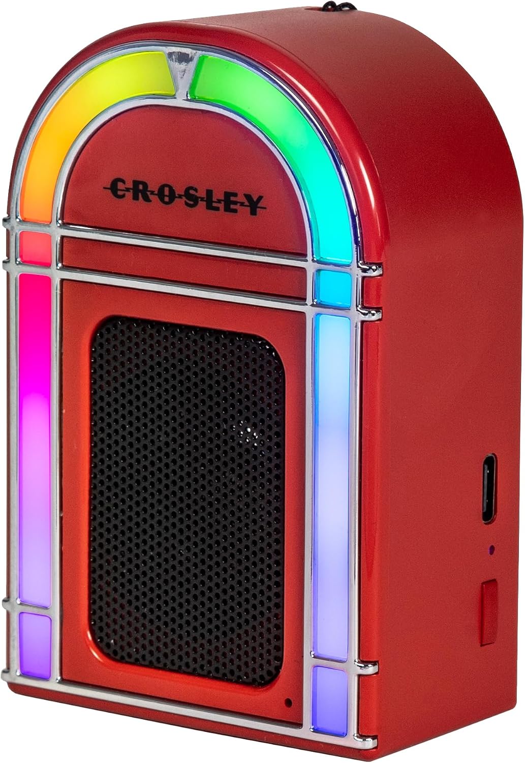 Crosley CR3046A-RE Retro Mini Jukebox Bluetooth Speaker - Portable with LED Lights, Red