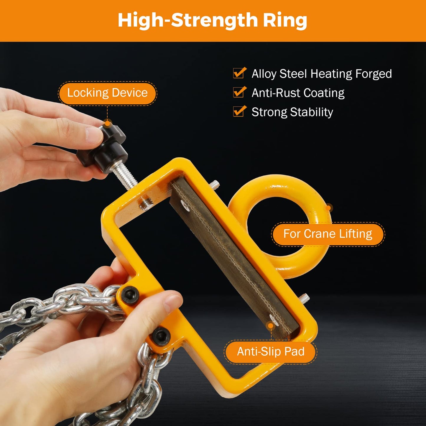 BEAMNOVA Upgraded Chain Drum Lifter, 2 Ton 4400 lbs for 30 & 55 Gallon Drums, 4 Hooks Double Chain Metal/Plastic Barrel Lifting Sling for Forklift, Hoist & Crane