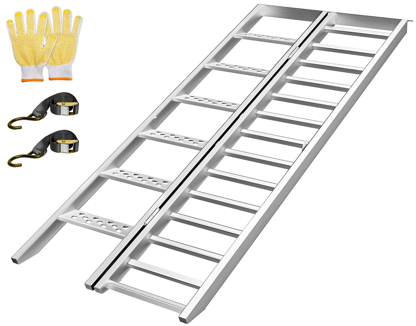 gardhom Aluminium Motorcycle Ramp with Steps, 900 LBS Capacity Folding Dirt Bike Ramp for Pickup Trucks, Portable Loading Ramps for Motorcycle, Dirtbike, Bike