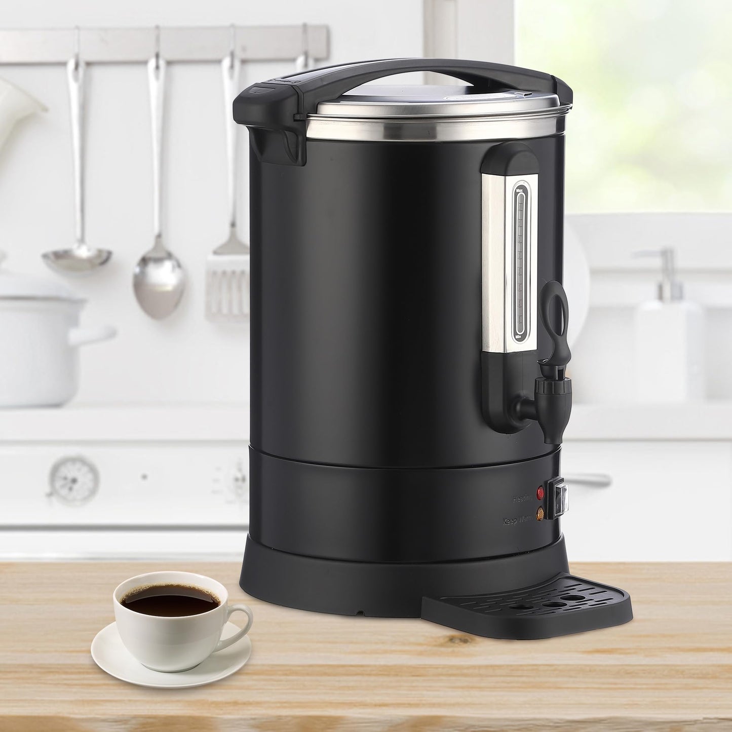MOVECOM 120 Cups Coffee Urn Hot Water Urn,18L/4.8 Gal Large Stainless Steel Commercial Coffee Maker with Double Wall Insulation, Electric Hot Beverage Dispenser for Buffet Party Catering,Weddings