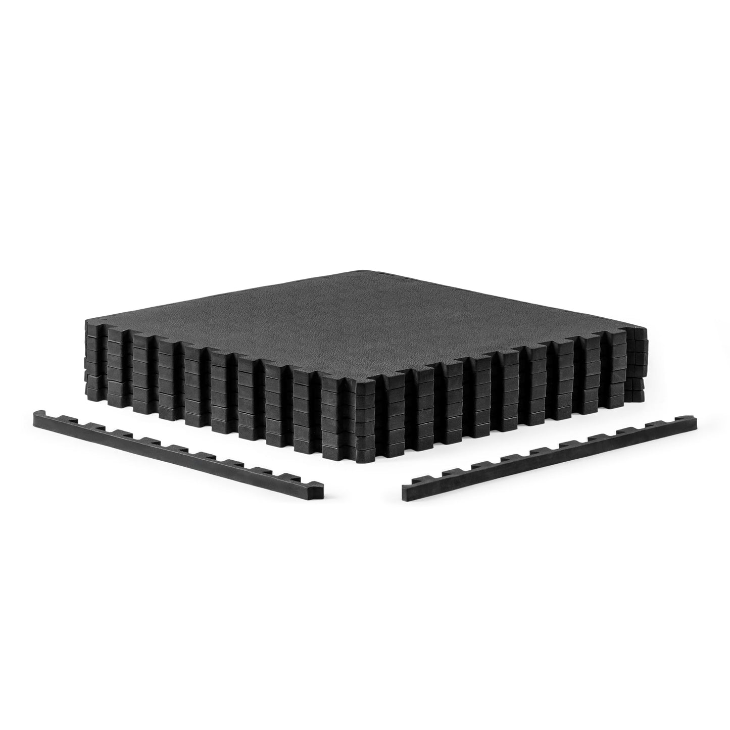 CAP Barbell 1/2-Inch Interlocking EVA Foam Exercise Puzzle Mat Home Gym Flooring - 1 Pack | 24" x 24" x 1/2" | Pebble Pattern - Black