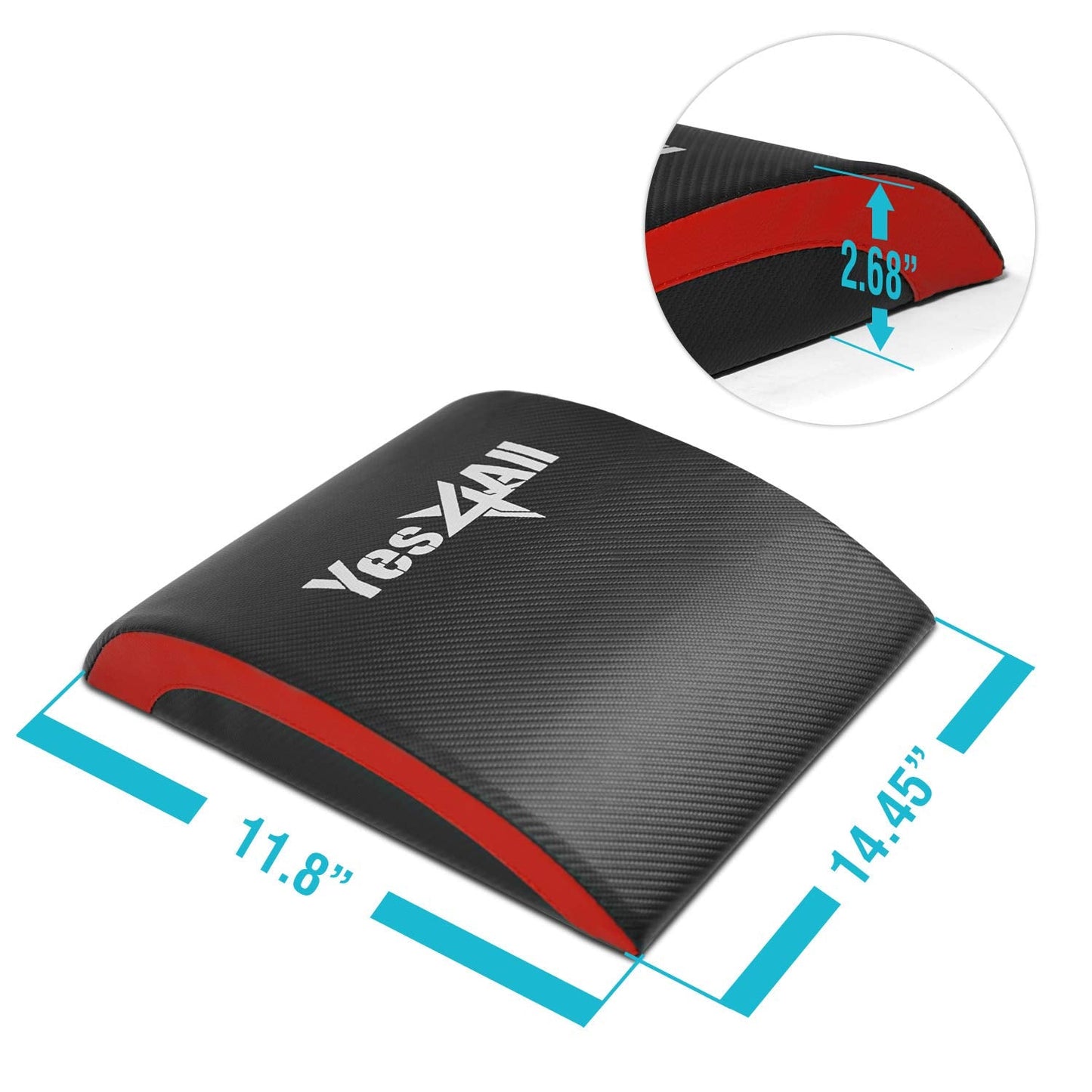 Yes4All Abdominal Exercise Pads, Foldable Ab Workout Equipment for Home Gym Core Training & Back Stretching, Sit Up Mat for Floor Exercises, Red