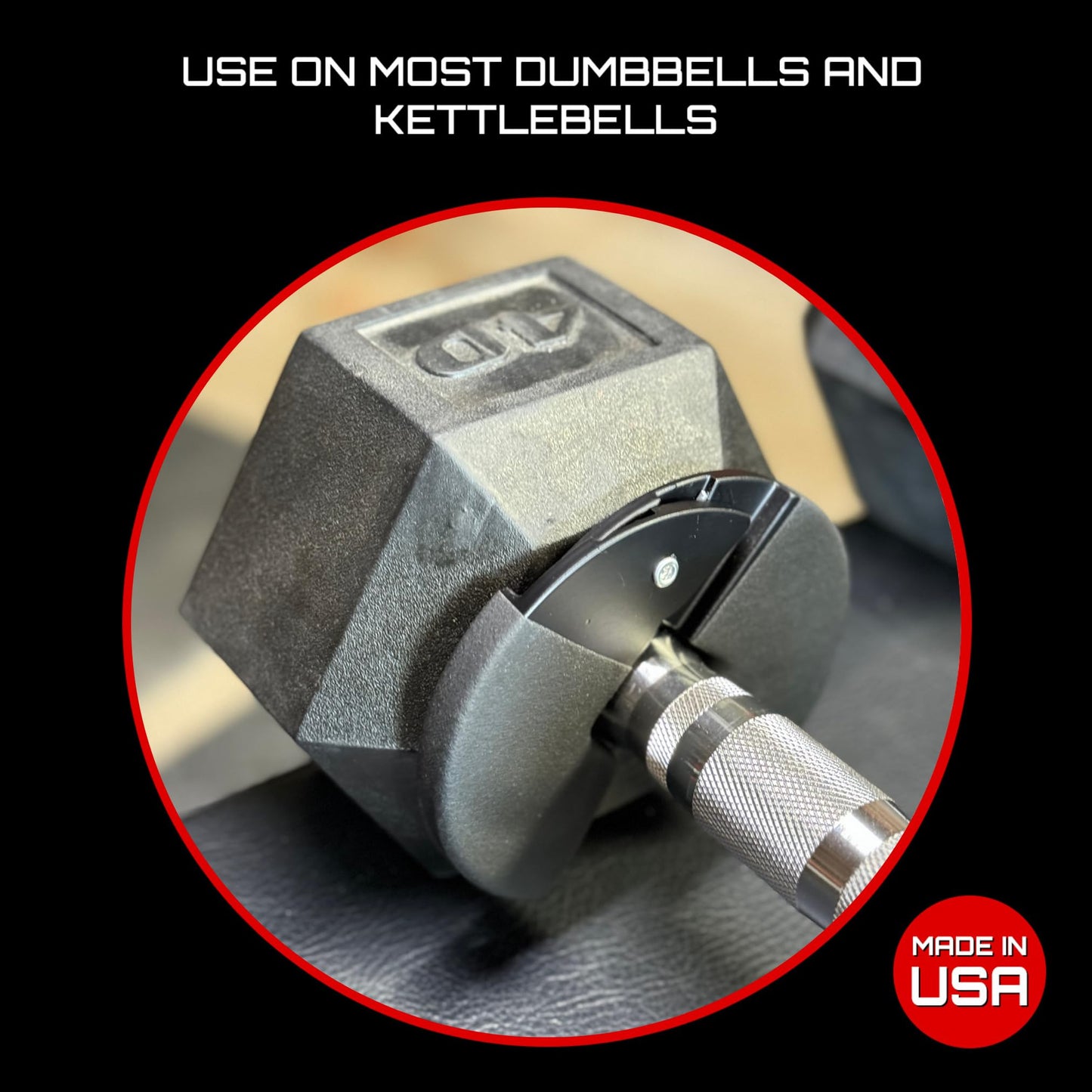 Micro Gainz Dumbbell Fractional 1.25lb Weight Plate, Ideal for Micro Loading, (Choose Color) 4 Piece Fractional Weight Plates, Designed for Dumbbell Training, Made In USA (Black Dip Coated)