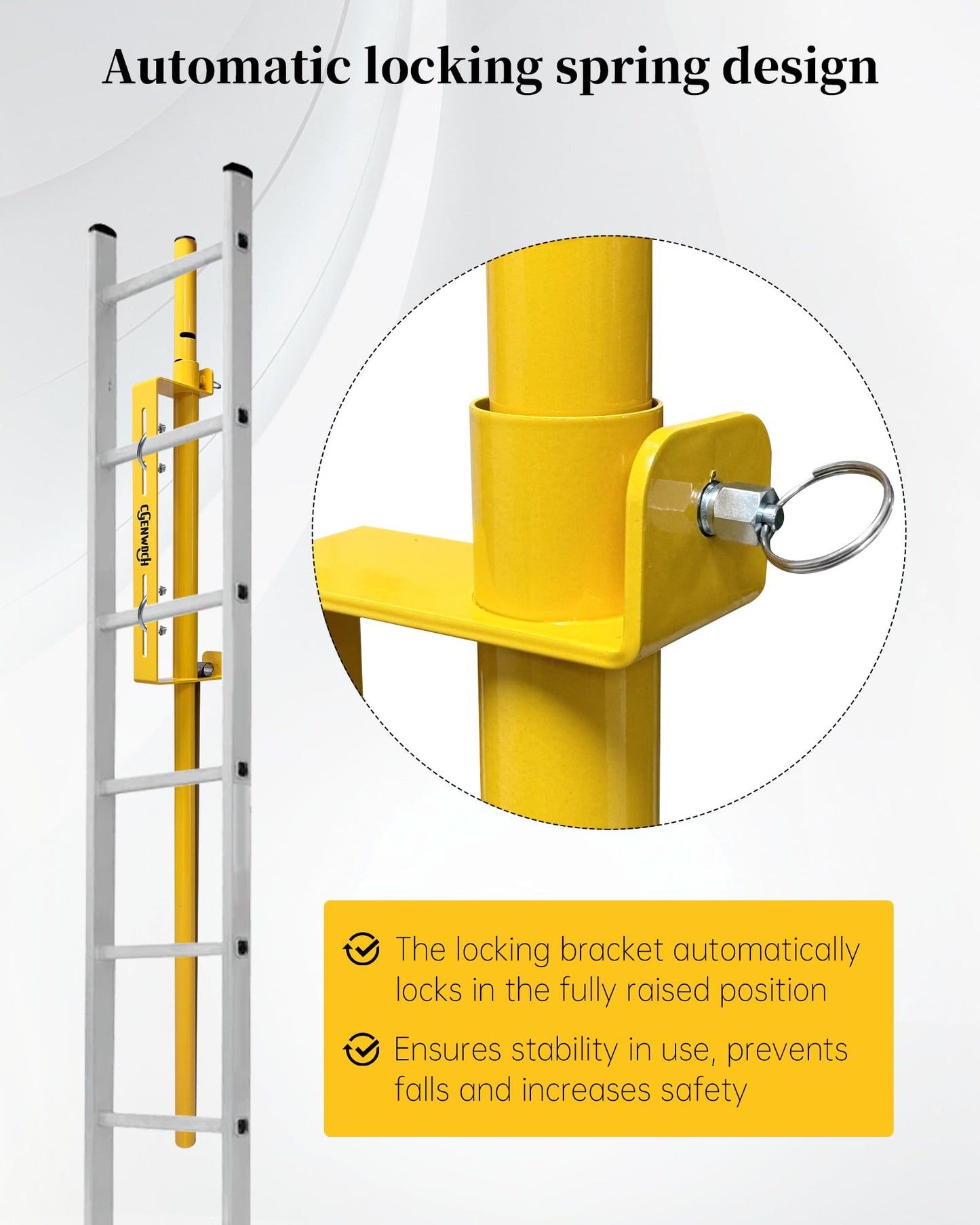 Roof Hatches Ladder Safety Post, Lengthen Hatch Ladder Hand Assist Safety Rails, Strong Support, Suitable for Roof Top Hatch Ladder