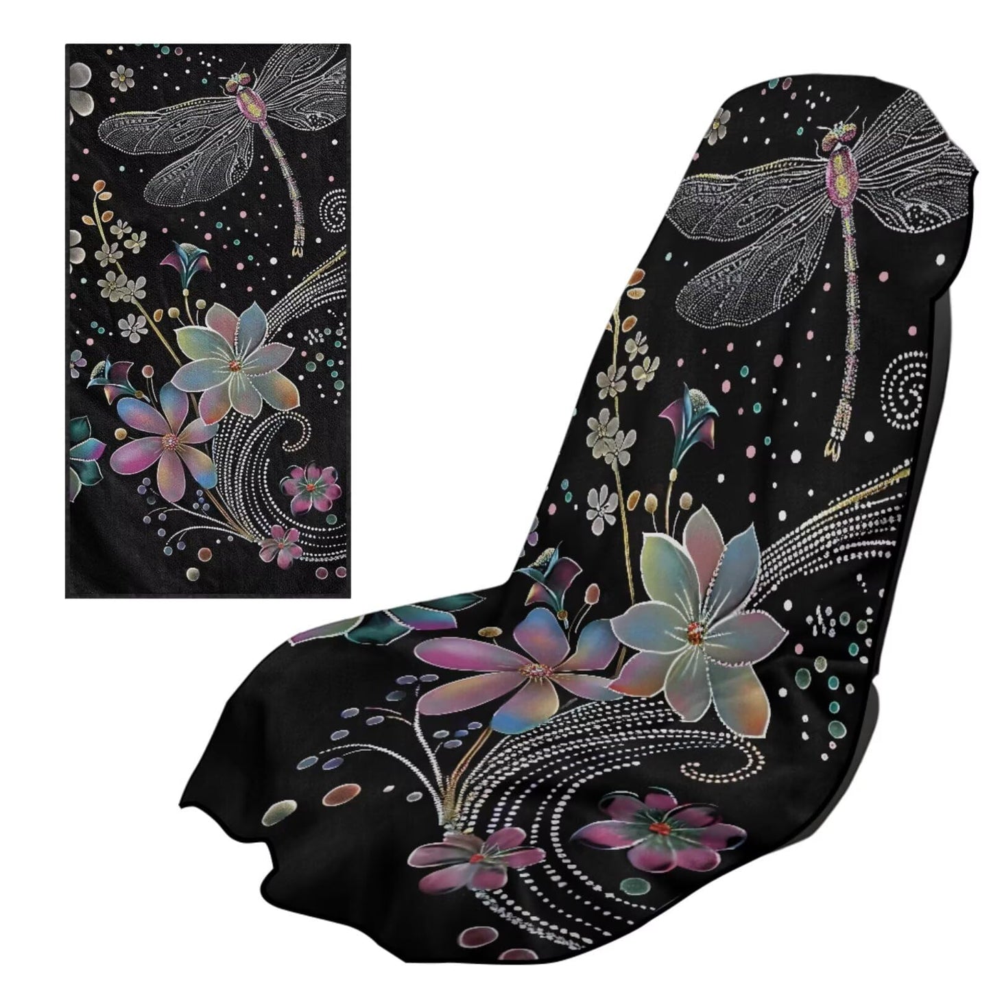 Horeset Aesthetic Dragonfly Sports Car Towel Seat Protection Workout Outdoor Activities Car Seat Cover Towel Easy Installation Seat Covers for SUV Trucks Cars Sedan Van