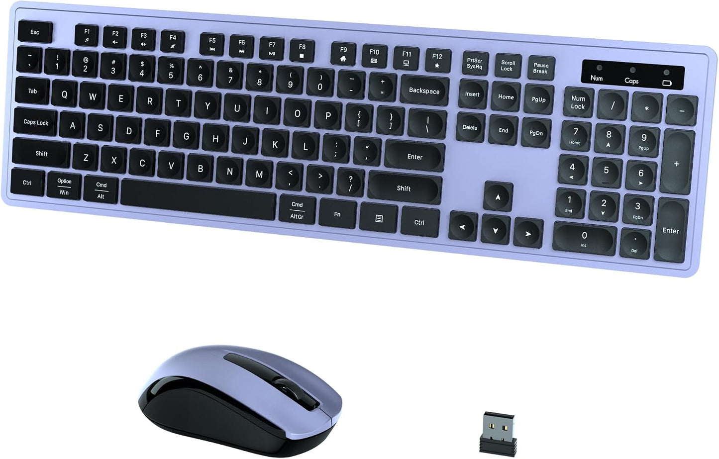 COVEVA 2.4GHz 104 Wireless Keyboard and Mouse Combo, Wireless Keyboard Mouse with USB Receiver, Water-Dropping Keycaps