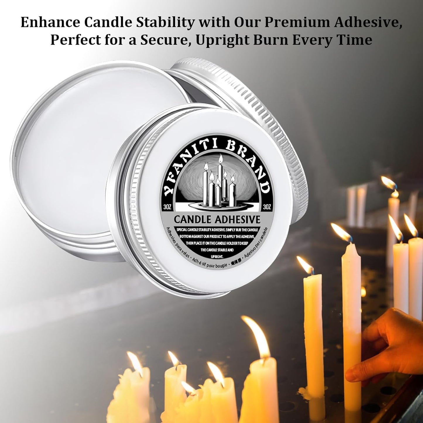Skiennix Candle Adhesive - 3 oz Taper Candle Glue for Secure Candlestick Hold | Essential Candle Accessory