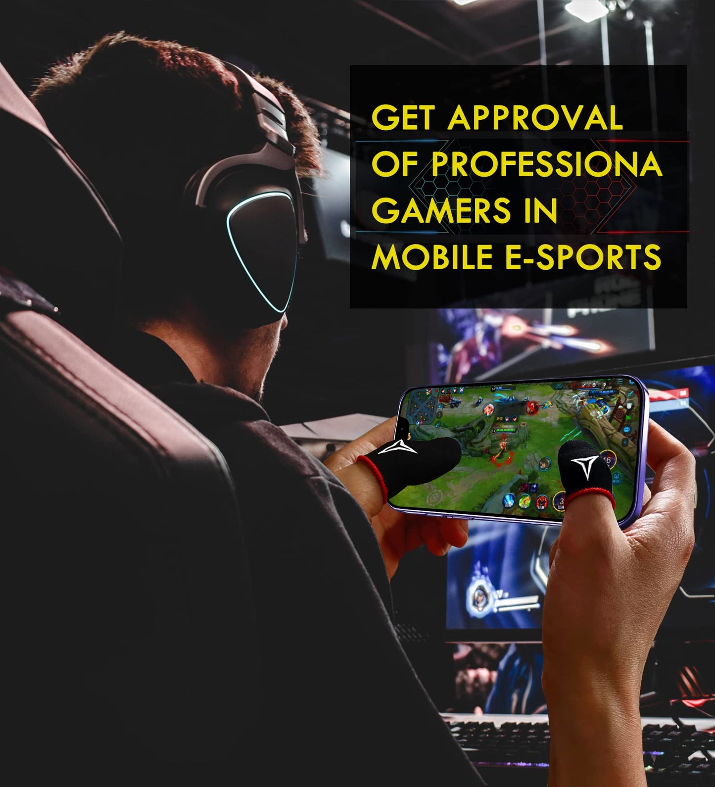15 Pack 3 Colors E-Sports Light Model Gaming Finger Sleeves, 0.15mm Superconducting Nanofibers, Smooth Feel, Anti-Sweat, Extremely Thin, Fit All Touchscreen Devices