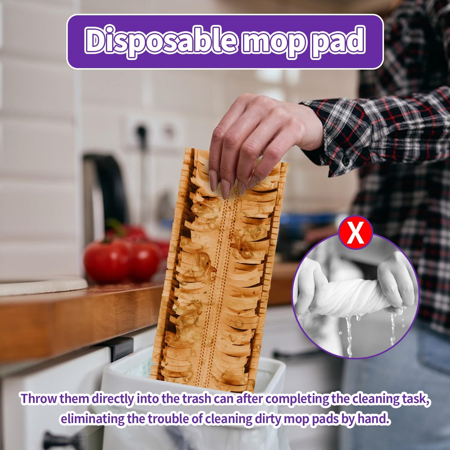 Vowanop Power Mop Pads Compatible with Swiffer Power Mop, Disposable Mopping Pads Refills for Cleaning Multi-Surface Wood Floor Replacement Pads, 10 Count
