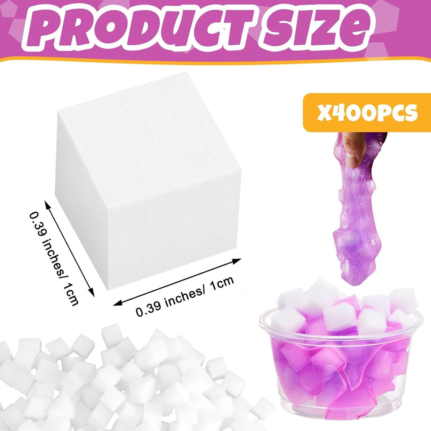 Skiennix 400 Pcs Jelly Cube Charms - Colorful DIY Art Accessories for Kids