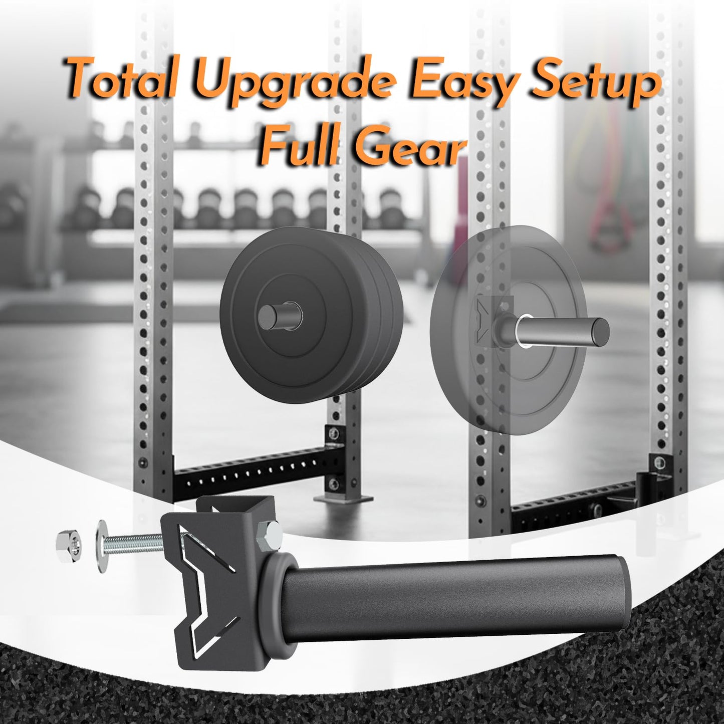 Weight Plate Holder for Power Rack – Choose 2×2 or 3×3 Uprights – Fits 5/8" to 1" Hole Diameter, Heavy-Duty Steel Plate Storage Pegs, Bolt-On Design, Pair（2x2）