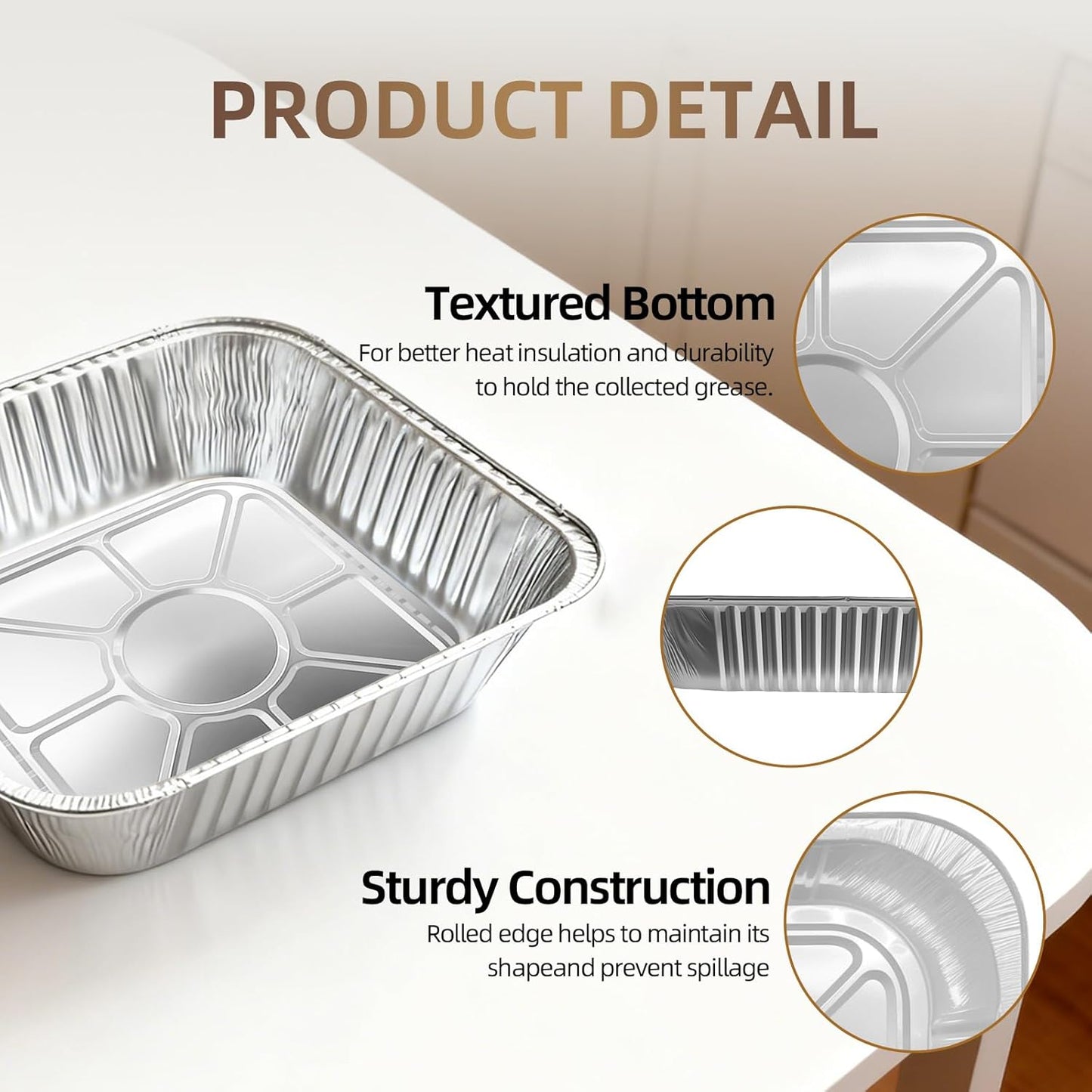 Regine Switzerland 8x8 Square Aluminum Baking Cake Pans - 20 Pack Disposable Foil Pans for Cooking & Storing | 6.5x6.5" Bottom