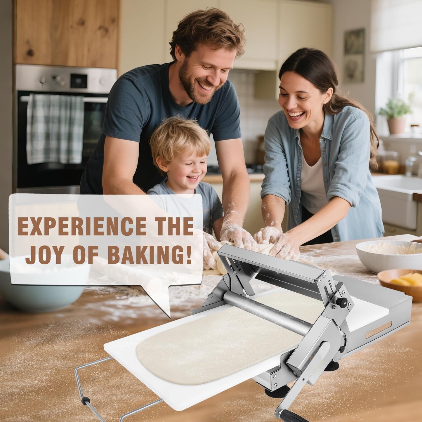 Folding Dough Sheeter 12in Manual Dough Roller Machine Dough Sheeter Machine For Home Thickness Adjustable for Pizza, Croissants, Puff Pastry