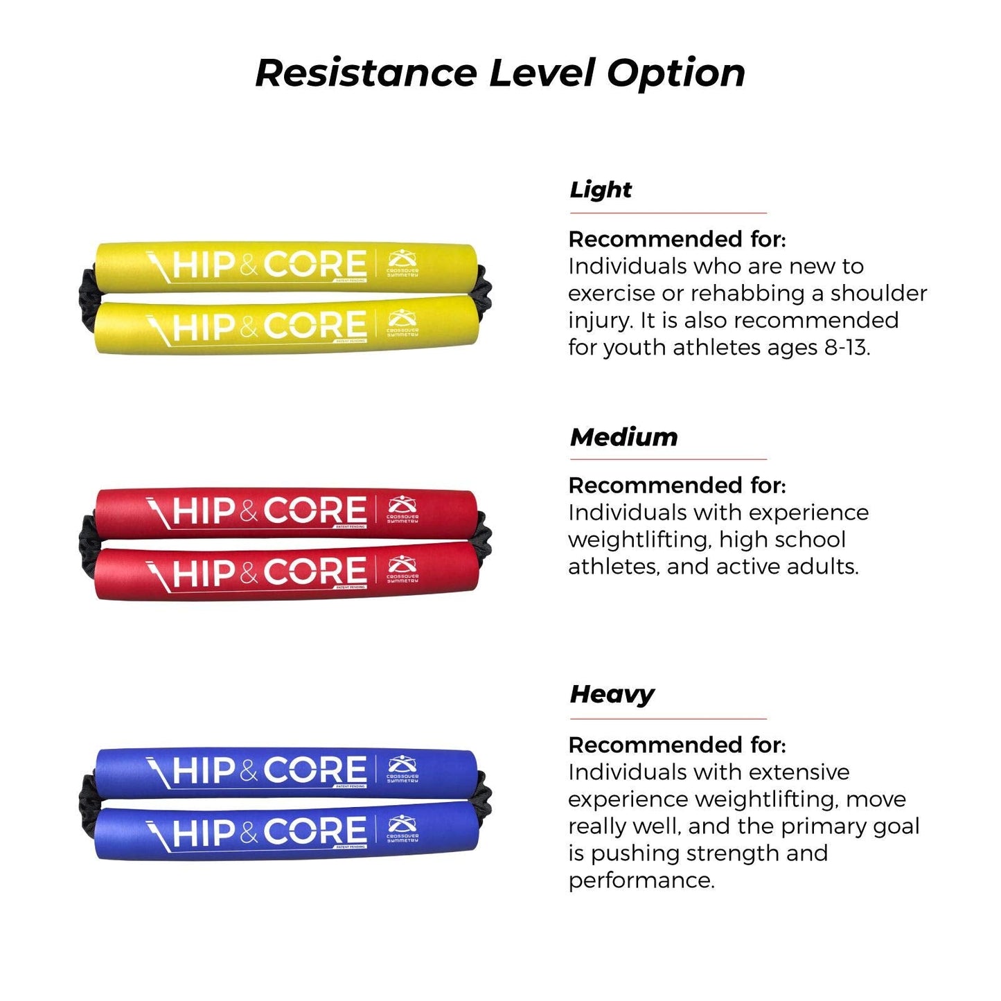 Crossover Symmetry Hip & Core System - Loop Resistance Home Workout Bands to Stretch and Strengthen Legs, Butt, HIPS, Thighs and Glutes, Includes Online Exercise & Training Guide, Blue/Heavy