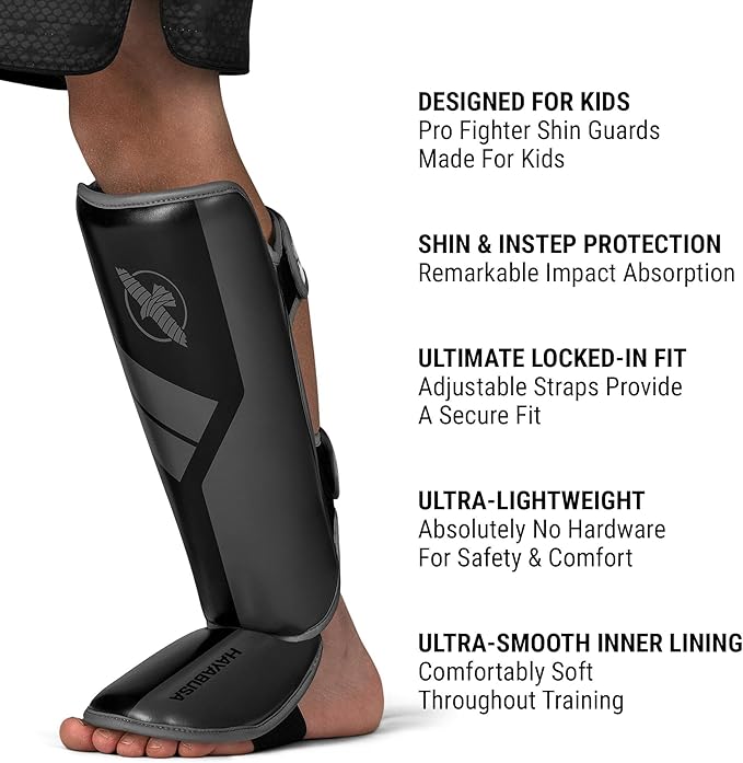 Hayabusa S4 Kids Shin Guards, Muay Thai, MMA, Kickboxing, Martial Arts