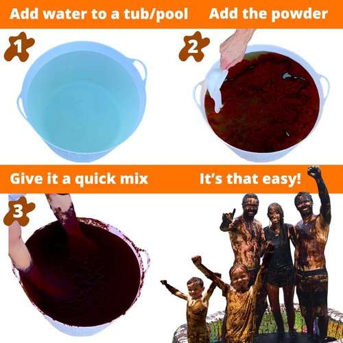 Instant MUD | Safe, Clean Fake Mud for Wrestling, Pies & Fun Runs - Makes 60 Gallons