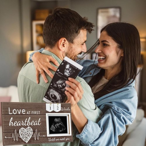 Garybank Ultrasound Picture Frame - Love at First Sight with Weekly Milestone Cards | Perfect Pregnancy Gift for New Moms